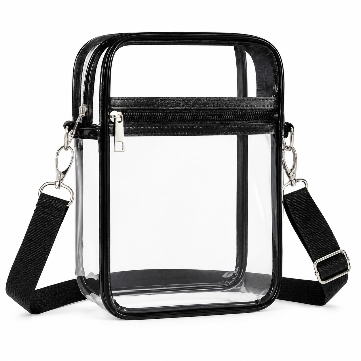 Clear PVC Crossbody Bag, Transparent Stadium Approved Shoulder Bag with Zipper, Adjustable Strap, Small See Through Messenger Bag for Concerts, Sports Events, Travel, Work, School and Daily Use — Wholesale World Cup 2026 Merchandise & Stadium Gear (image 1 of 7)